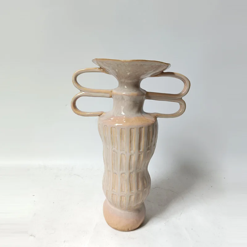 

Simple wabi-sabi amphora ceramic vase art ornament