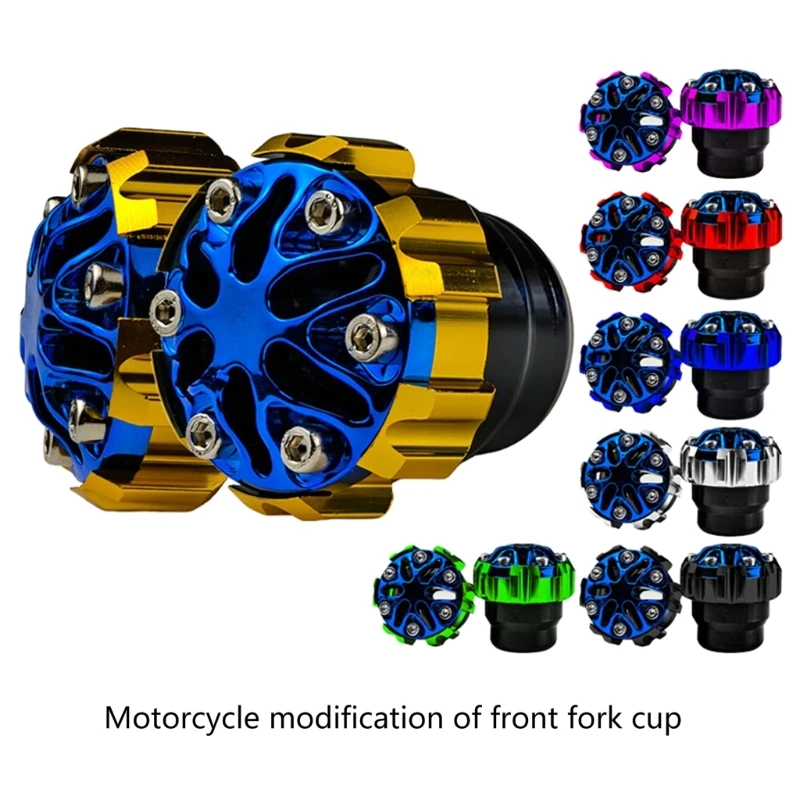 0XXD Lightweight Motorcycle Fork Cup Crafted Aluminum Alloy Offers Superior Crash Easy to Install Fits Most Bikes