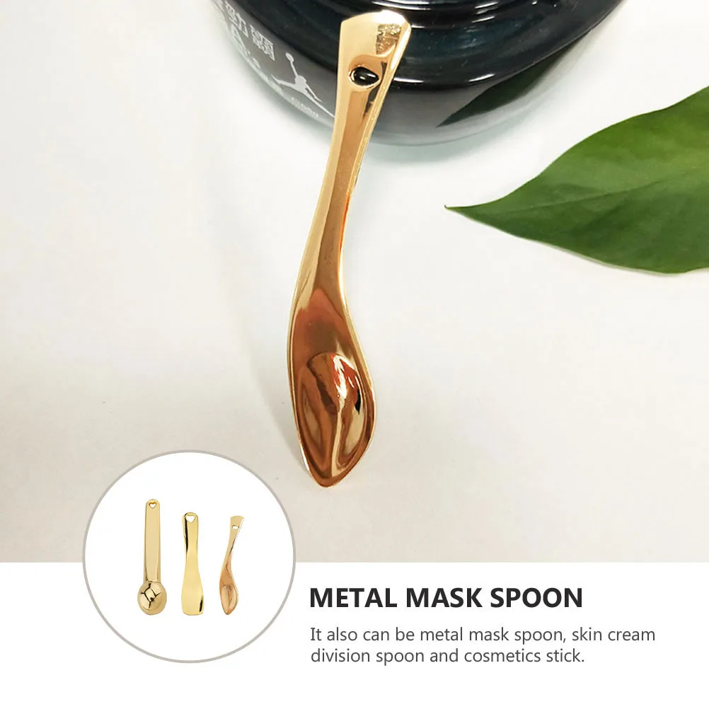 

3pcs Cream Applicator Stick Metal Portable Skincare Massage Tool Eye Care Non-Electric Facial Beauty Tool Smooth Surface Eye