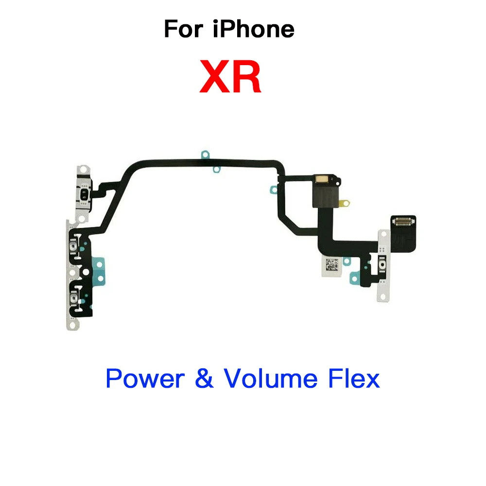 เปิดปิด Flex สําหรับ iPhone X XR XS Max Volume Up Down ด้านข้างปุ่ม Ribbon Flex Cable โลหะ