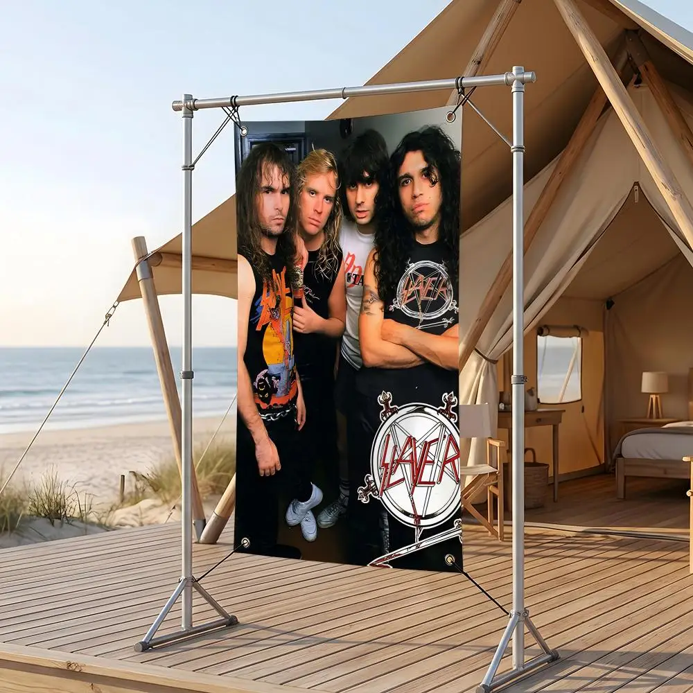 Music S-Slayer Flags Cozy Yard Flag 4 Grommets Waterproof Durable Lightweight