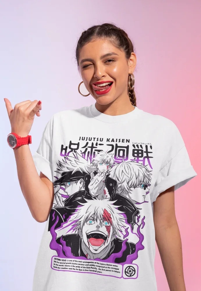 Gojo Satoru T-Shirt Megumi Itadori Yuji Jujutsu Kaisen Sukuna Anime Soft Tee
