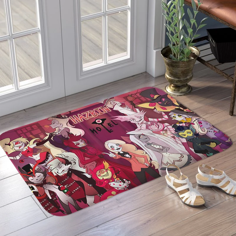 Room Floor Carpet D-Hazbin D-Hotel Kitchen Non-slip Bathroom Foot Mat Custom Doormat Entrance Door Balcony Hallway Bath Rug