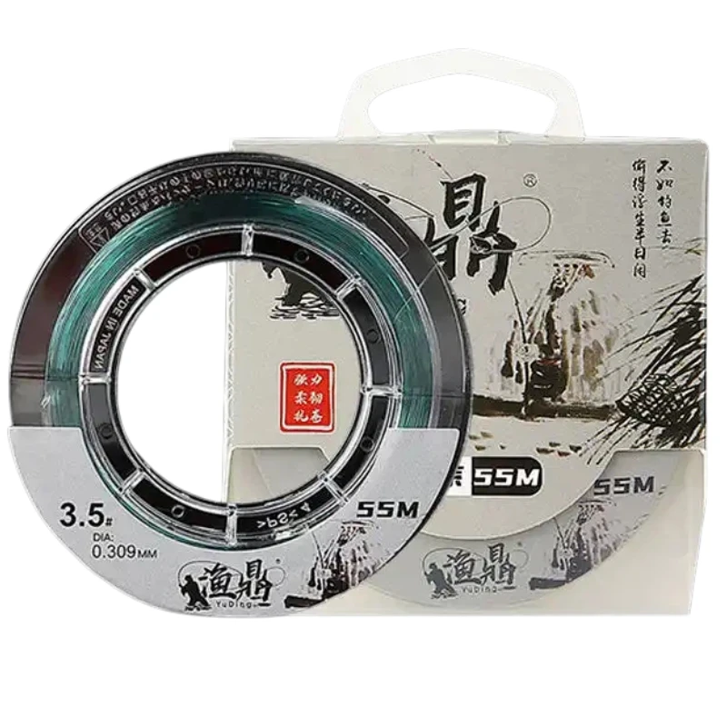 

55M Strong Nylon Fishing Line High Knot Strength Soft Main Line Sub Line Abrasion Fast Resistant Stream River Black Pit Fishing