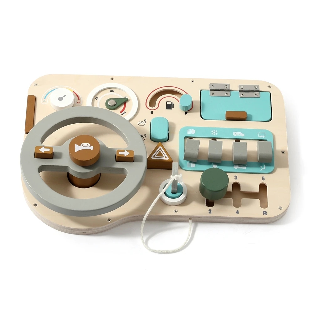 

Baby Wooden Car Steering Wheel Activity Busy Board Simulate The Scene Of Driving A Car Early Education Learning Sensory Toys