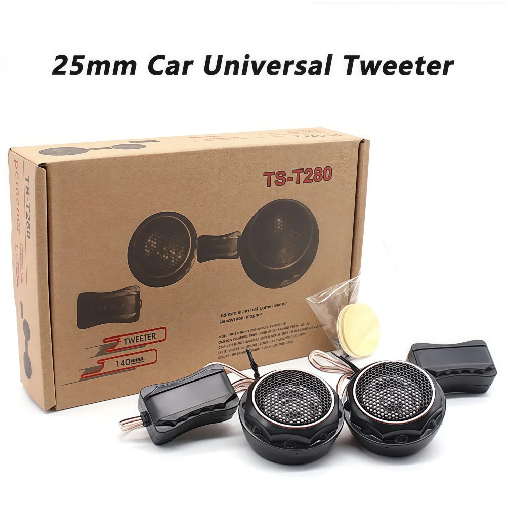 1 par t280 universal carro tweeter alto-falantes max 140w de alta potência alta fidelidade qualidade de som música estéreo alto capacitor de alta frequência