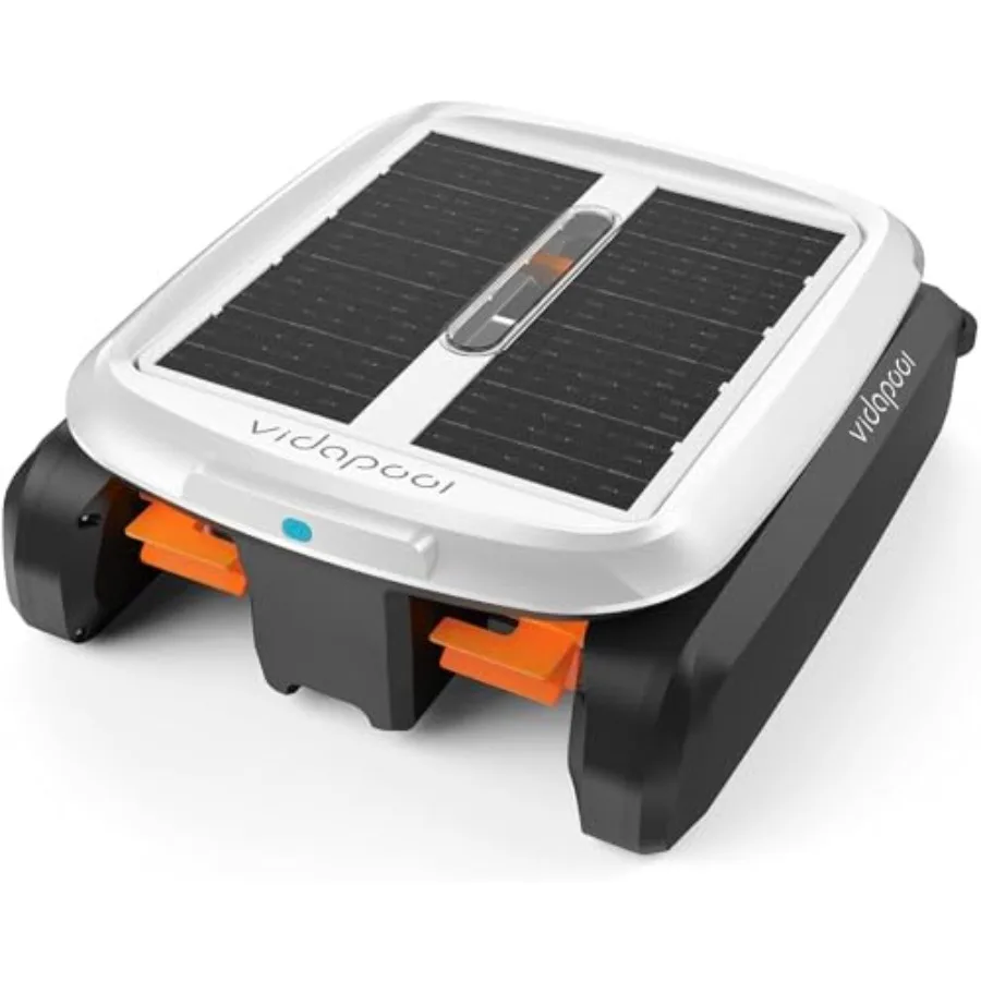 Solar pool skimmer robot for residential pools white ABS plastic dual-mode solar power with obstacle avoidance day and night cl