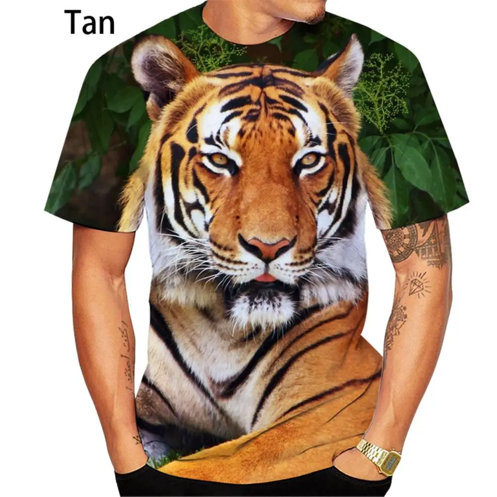 2021 Unisex 3D Tiger Print Short Sleeve T-Shirt Fashion Couple Tops