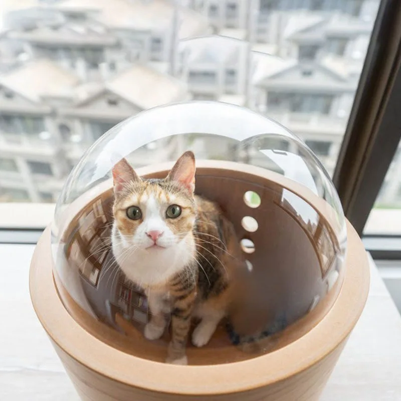 

The Cat Litter Nap Space Capsule Large Cats Nest House Sleeping Transparent Semi-enclosed Cattery Pets Accessories Products