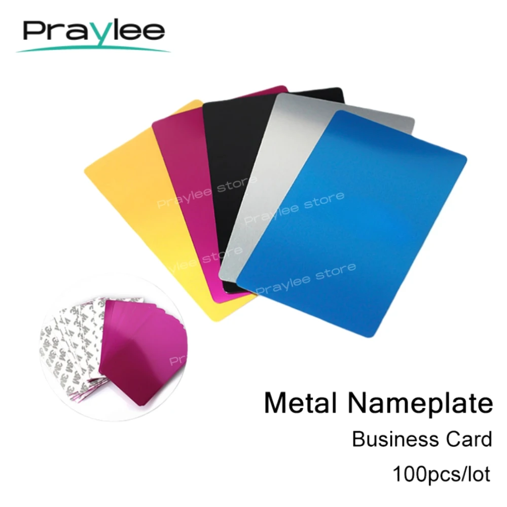 100PCS Aluminum Alloy Engraving Business Cards Metal Nameplate Blanks for Custom DIY Laser Marking Machine Testing Material