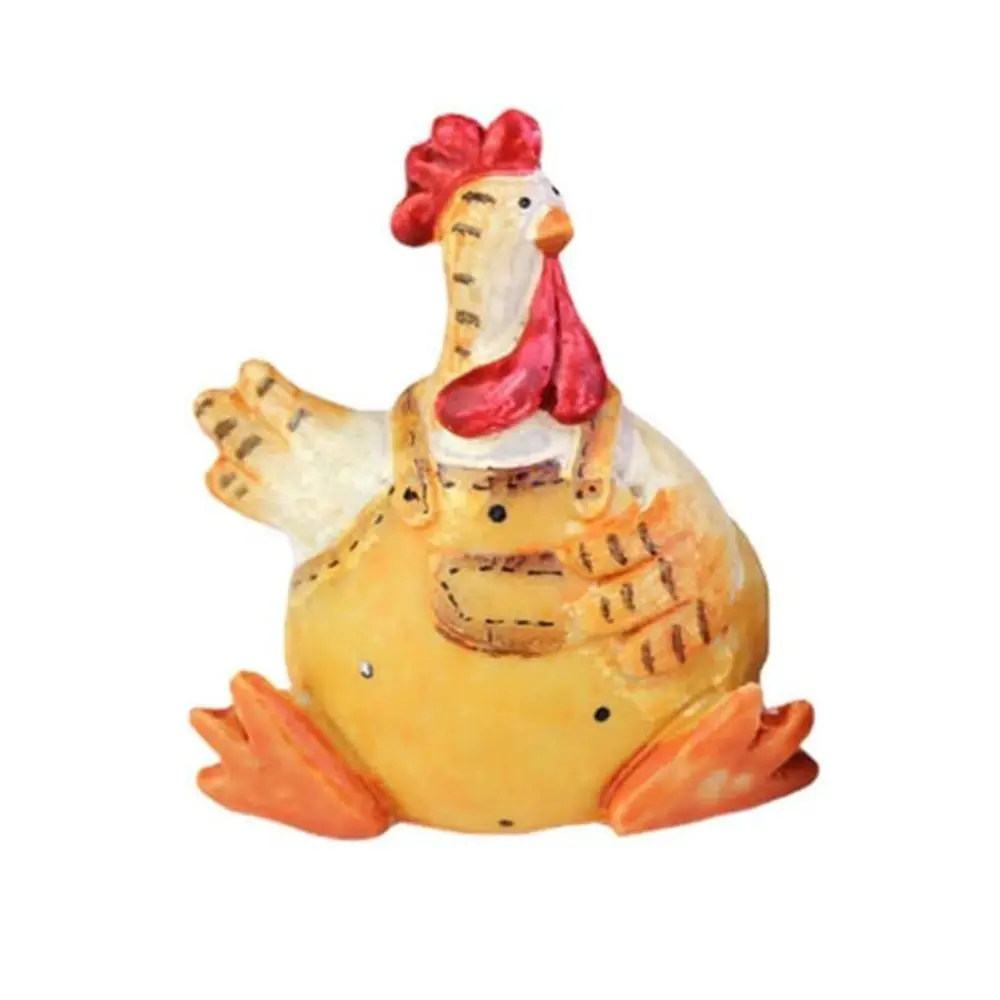 

Cute Couple Chicken Figurines Resin Artifact Craft Chicken Ornament Cartoon Durable Decorative Easter Decorations Boys Gift