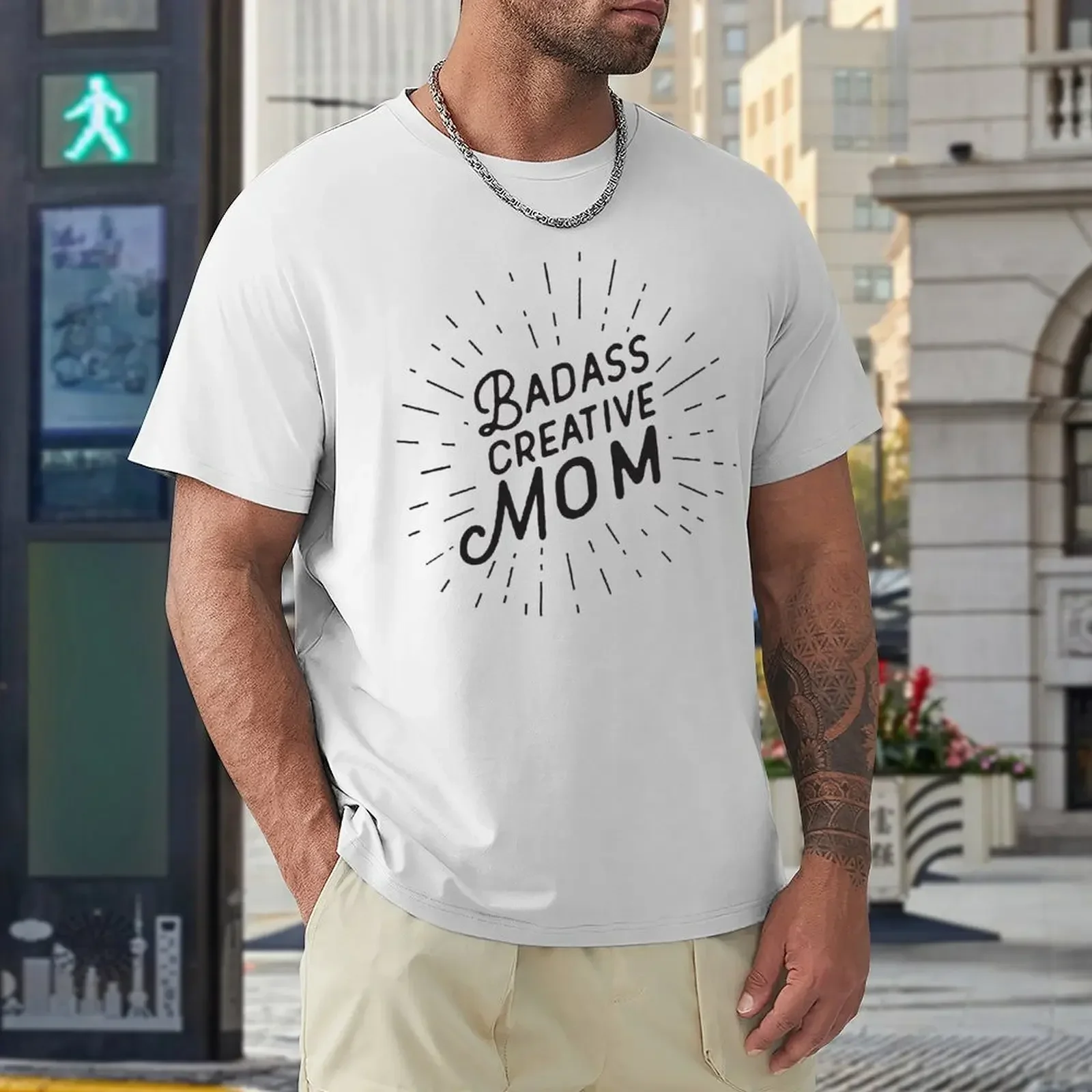 

Mother's Day Badass Creative Mom WOmen's Triblend T-shirt Crewneck Sports T-shirts Novelty Fitness Funny Eur Size