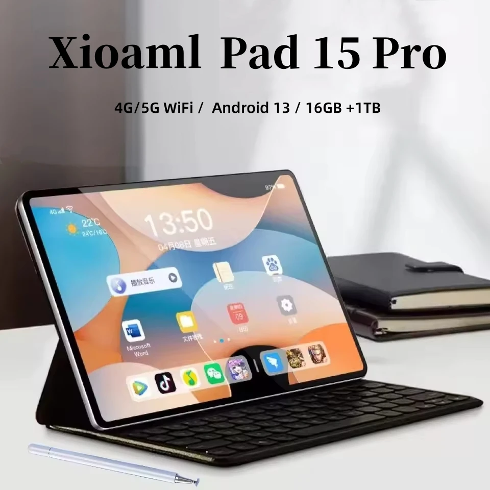 

2025 Tablet Xioaml Pad 15 Pro Android 13 16GB+1024GB 11inch 4K HD 5G Wifi Dual SIM Bluetooth Google Play Full Screen Tablets PC