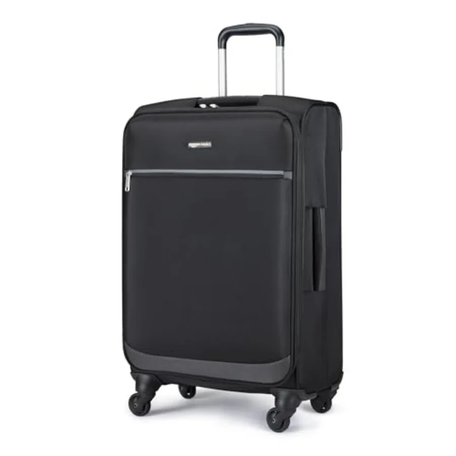 

23" Softside Luggage Suitcase with Spinner Wheels, Expandable Space, Zippered Pockets, Telescopic Handle