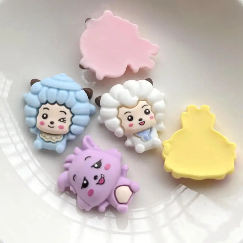 10pcs 26mm mixed wolf and sheep resin decorative handicraft scrapbook suitable for mobile phone decoration Diy hair accessories