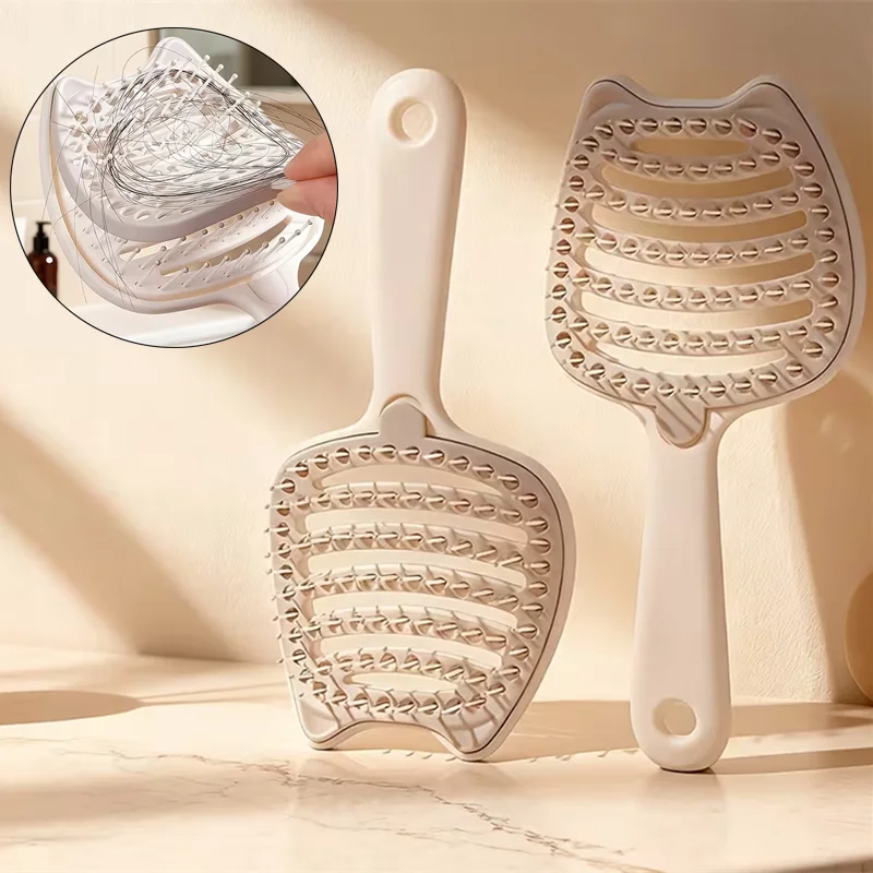 

Hairbrush Air Cushion Comb Self Cleaning Curved Vented Detangler Brush Fluffy Anti-Hair Loss Massage Hair Brush Styling Combs