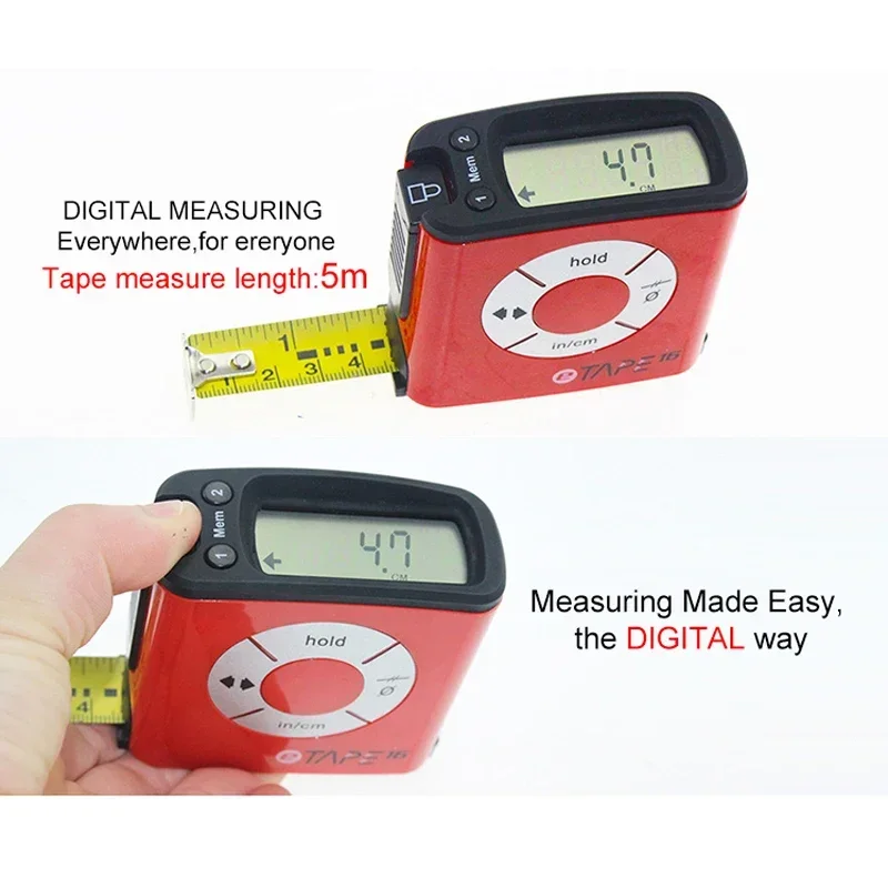 Popular mini Liquid crystal display (LCD) Tape 5M Precise digital display Tape Measure