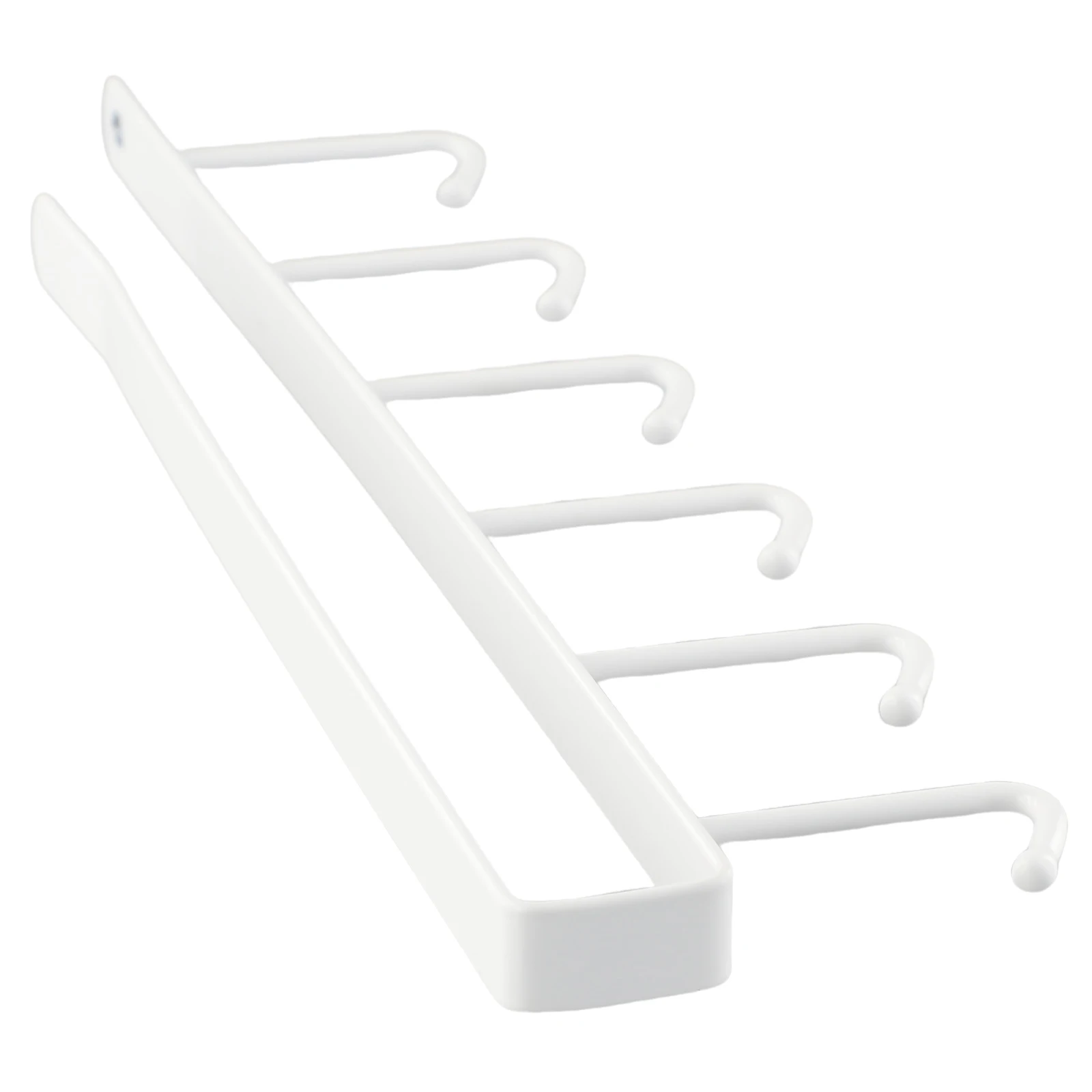 

Hanger Storage Rack Mug Holder Multi-function Row Hook Shelf Simple Sturdy Metal Wardrobe 6 Hook White Disassemble