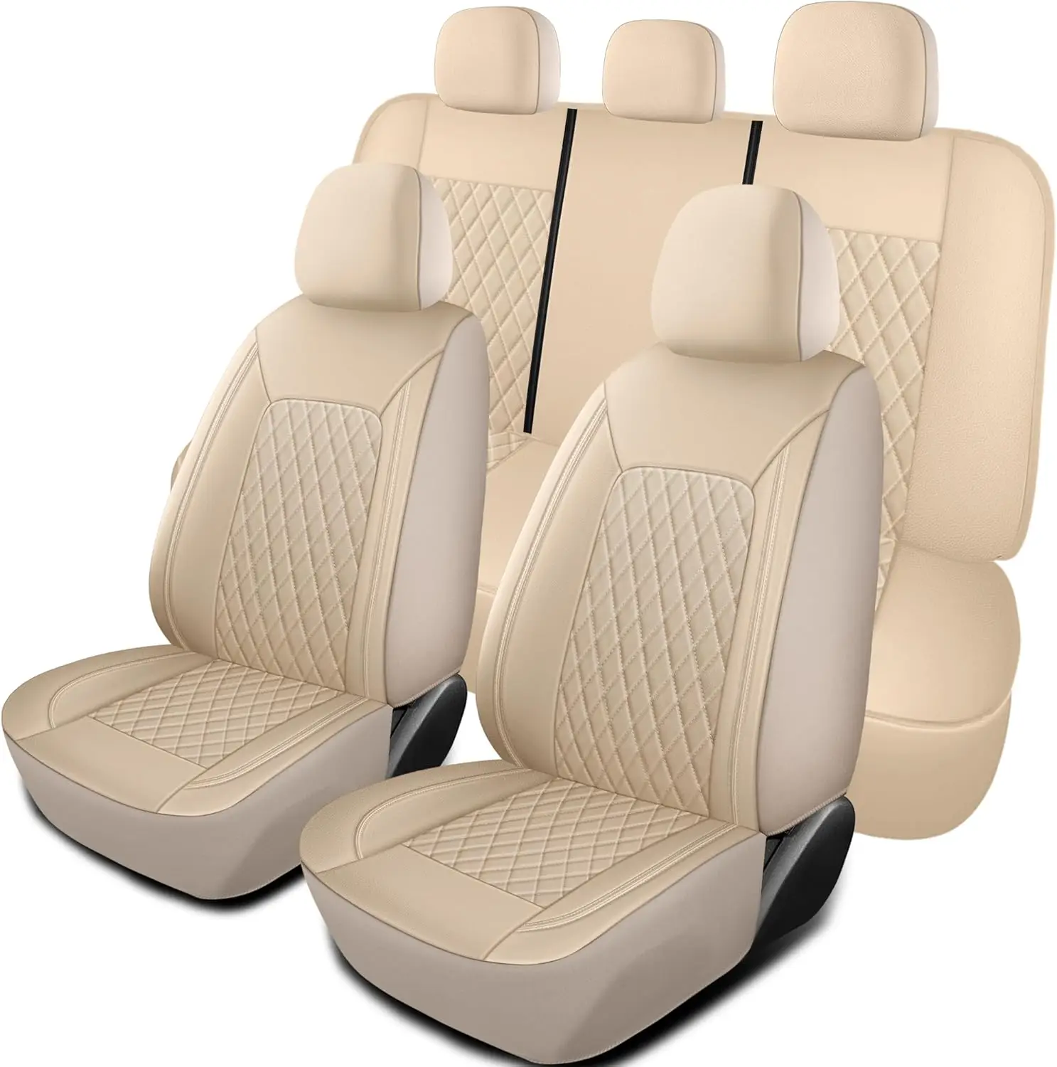 

Полный комплект чехлов на автомобильное сиденье, дышащий и водонепроницаемый чехол для автомобильного сиденья из искусственной кожи, универсальный интерьер, подходит для автомобилей, седа, внедорожников, грузовиков