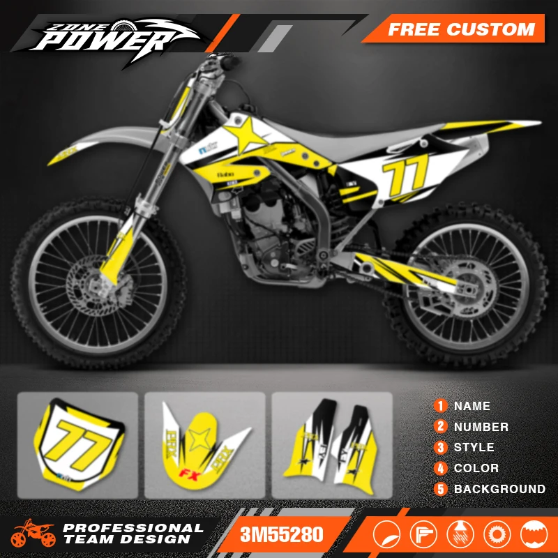 

Powerzone Custom Team For SUZUKI RMZ250 RMZ 250 RM 250Z 2004- 2006 Graphics Decals Stickers Motorcycle Background Custom 04