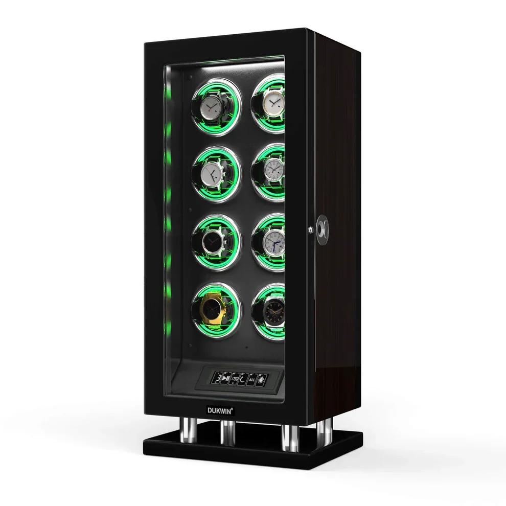 8 Watch Winder Automatic Rotating Box Super Quiet Mabuchi Motors RGB Lighting Remote Control Watch Storage Organizer