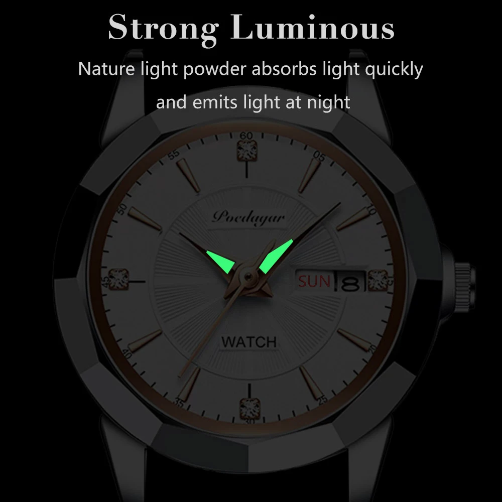 POEDAGAR orologi di lusso di alta qualità per le donne orologio da donna al quarzo impermeabile in acciaio antimacchia orologio da polso da donna di moda Reloj Mujer