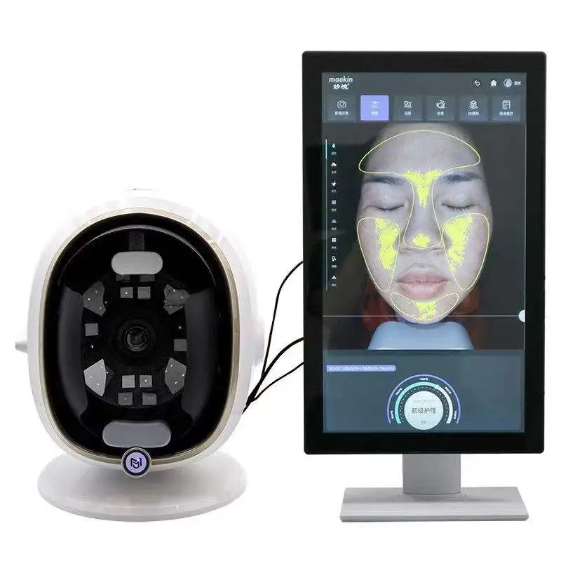 Latest 8-in-1 Digital Intelligent Facial Testing Scanner Analyzer 21.5-inch Automatic Intelligent Facial Skin Analysis