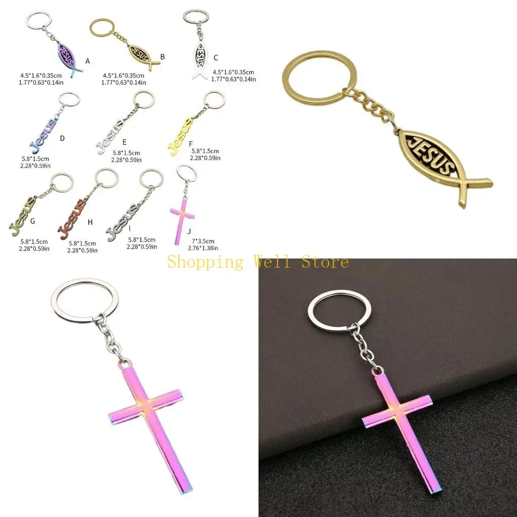 KX4B Metal Letter/Fish/Cruzes Keyrings Pingente para festivais e reuniões