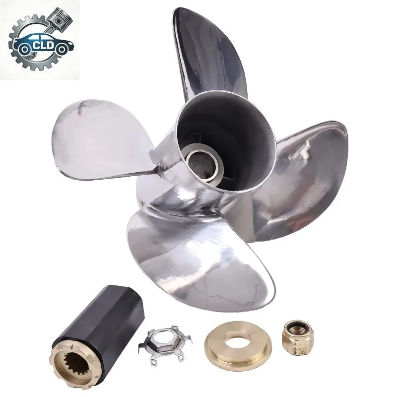 High Quality 4-14.6X19 | 48-8M0151321 Stainless Steel Propeller For Mercury Meruiser Outboard Engines 15 Tooth 4 Blades