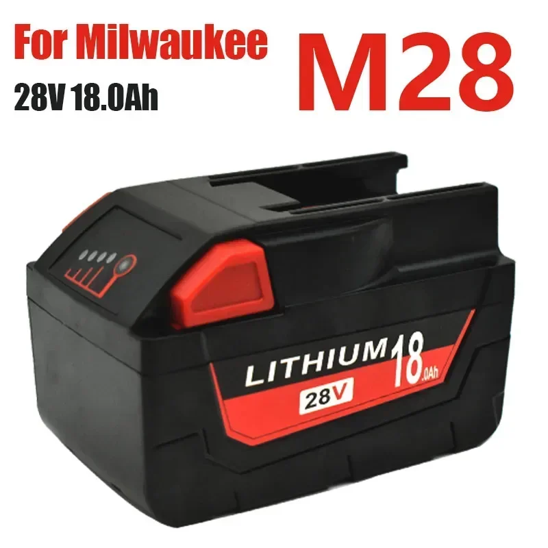 100% oryginalny 28V 6.0Ah-18.0Ah M28 do baterii Milwaukee Li-Ion wymienna bateria do Milwaukee 28V M28 48-11-2830 0730-20 narzędzie