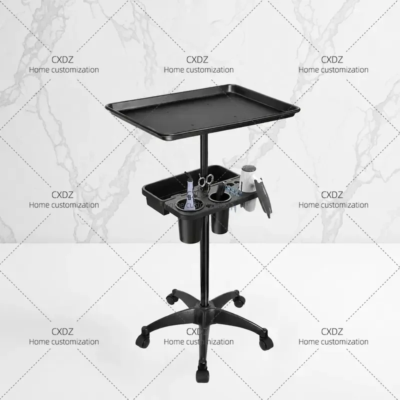 Double Layer Aluminum Hairdressing Tool Tray Multifunctional Lifting Storage Shelf for Barber Shop Salon Manufacturer