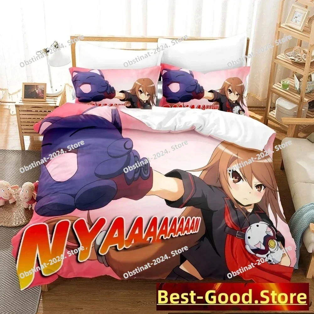Okami-san and Her Seven Companions Bedding Set Printed With Pillowcase Bed Duvet Cover Soft Single Double Queen Super King Size