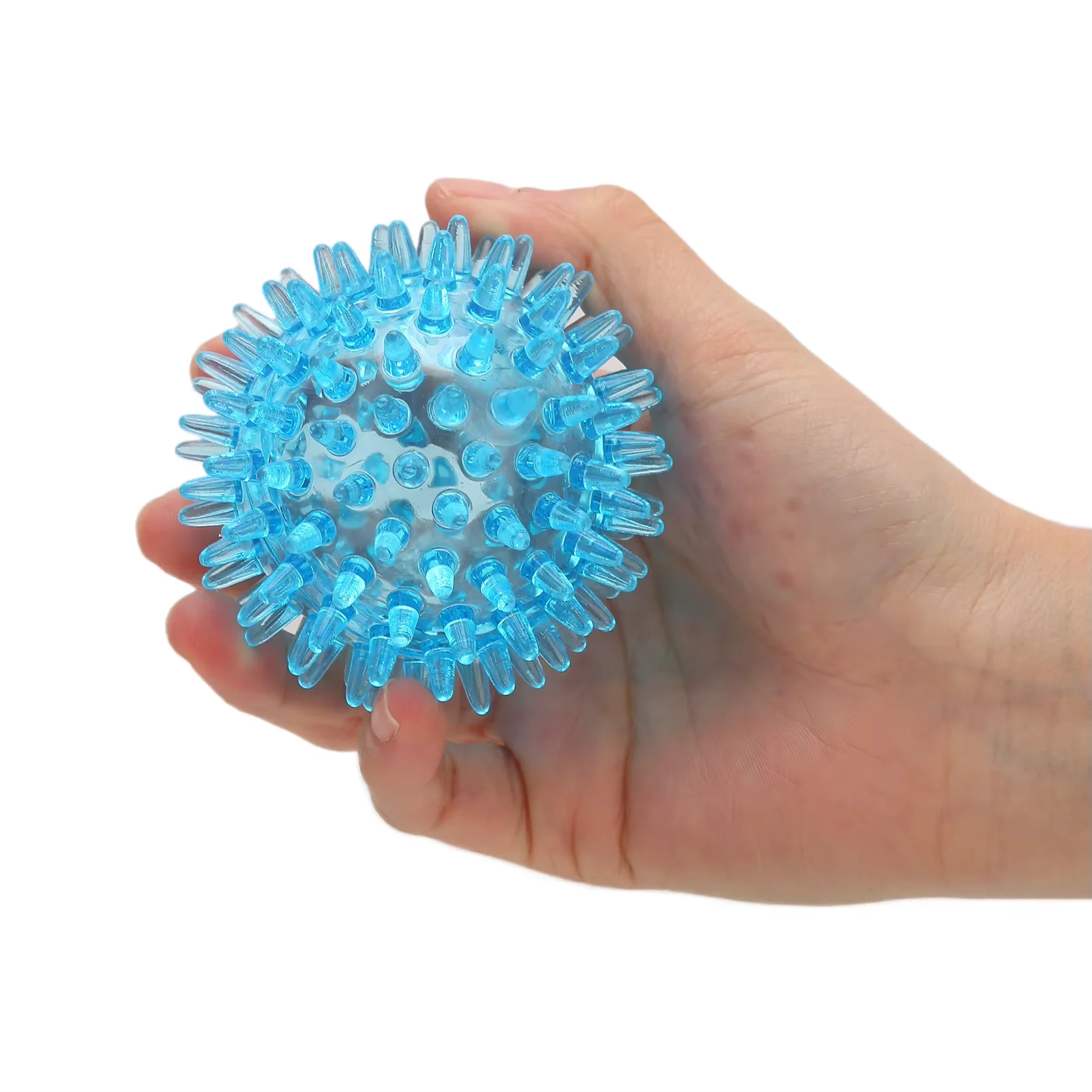 Bola puntiaguda hueca, suave, transparente, ejercicio de recuperación de fuerza, pelota de masaje para aliviar el estrés para mano y muñeca