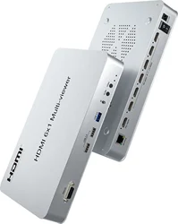 1080p 4K 60hz 6x1 HDMI Multiviewer 2 3 4 5 6 Screen Divider 6x1 Quad Multi-viewer Seamless Switch PIP Zoom in Out 180° Rotate
