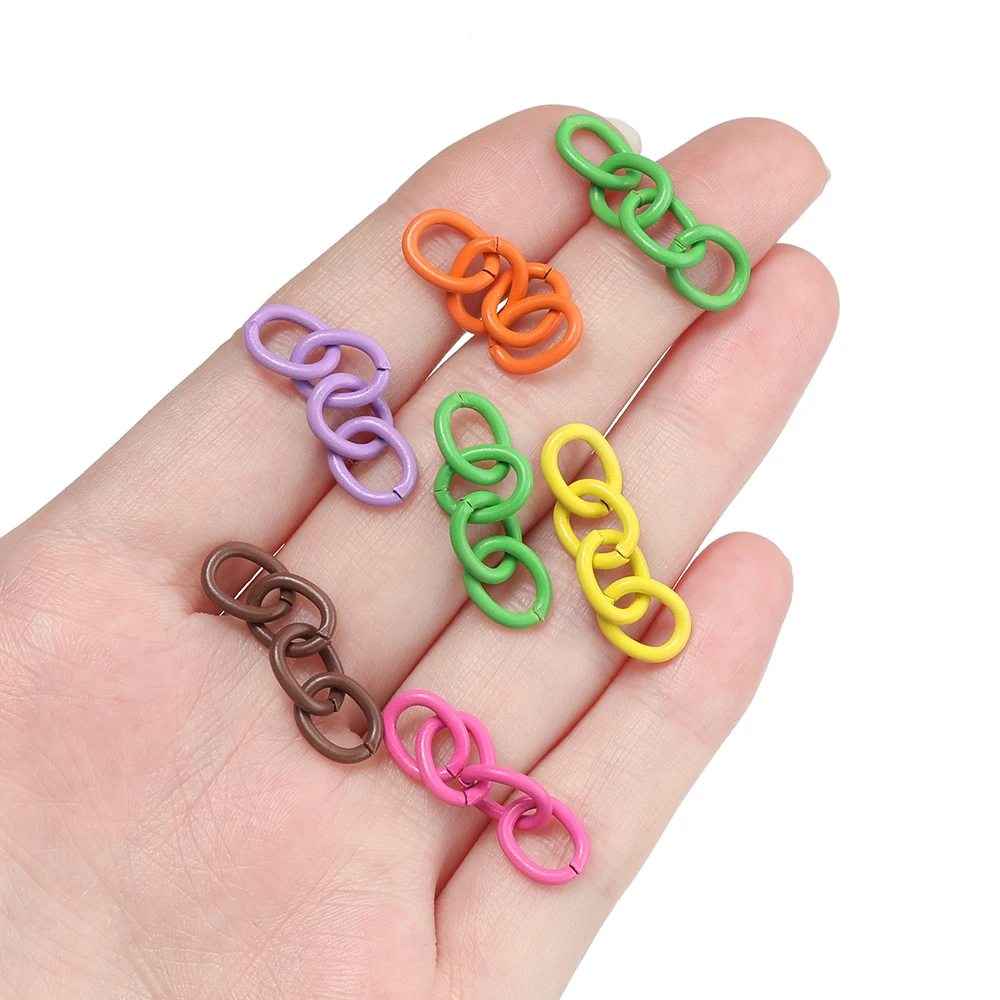 7*27mm 30pcs Colourful Extension Chain Tail Chains for Jewelry Making Handmade DIY Bracelet Necklace Anklet Components