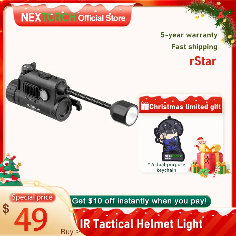 NEXTORCH rStar IR Infrared Helmet Light lamp Rechargeable Headlamp Multi-functional Tactical professional lamps Fishing Camping