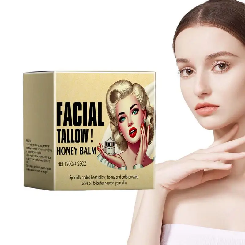 

Tallow Balm 4,23 унции Увлажняющий бальзам для лица Beef Tallow Керамика для лица Уход за кожей Чистый крем Tallow Honey Крем для лица и тела