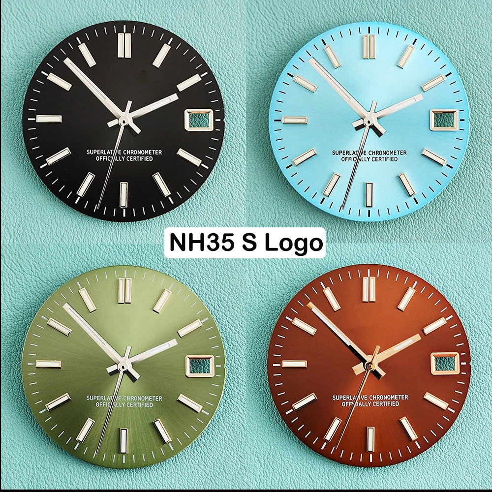 

NH35 28.5mm dial watch S logo green luminous dial suitable for NH35 NH36 movement watch accessories can be customized watch