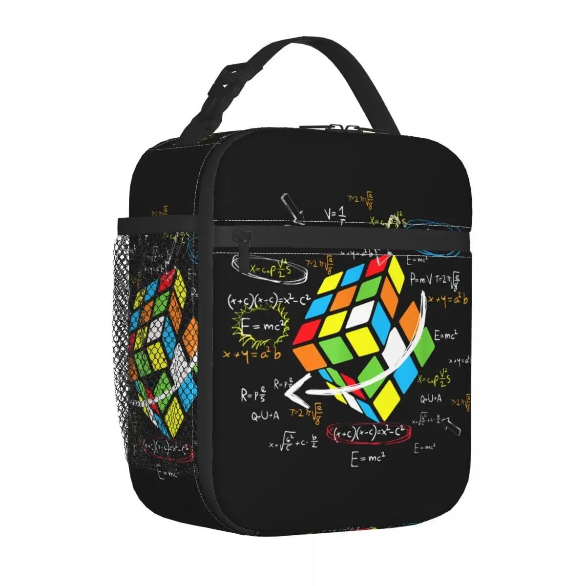 Math Rubik Rubix Rubiks Player Cube Math Lovers Insulated Lunch Bag Women Portable Thermal Cooler Lunch Box Office Picnic Travel