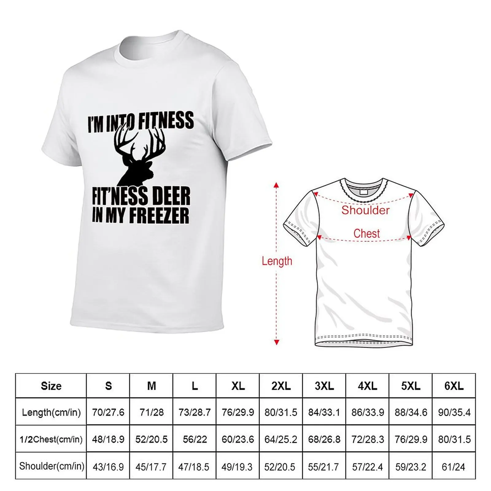 I'm into fitness fit'ness deer in my freezer T-shirt oversizeds tees shirts graphic tees mens graphic t-shirts hip hop