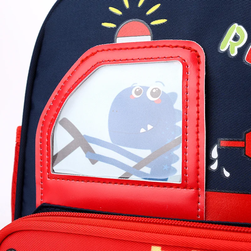 3-6 Year toddler backpack The babys shoulders preschool backpack Childrensfavorite fire truck cartoon style toddler backpack boy