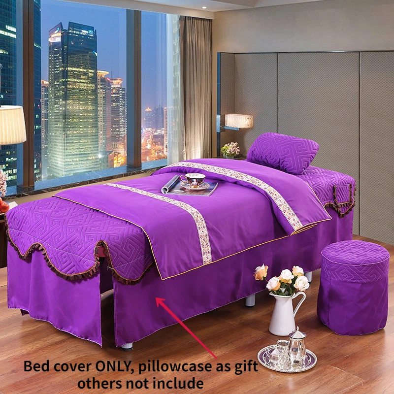 Skin-Friendly Bed Cover for Beauty Salon, Massage Table Sheet, Full Cover Skirt with Hole, Bed Sheet, SPA Bedspread, with hole