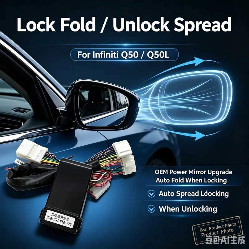 For Infiniti Q50/Q50L With Electric Folding Mirror Function Car Side Mirrors Folder Folding Spread Kit