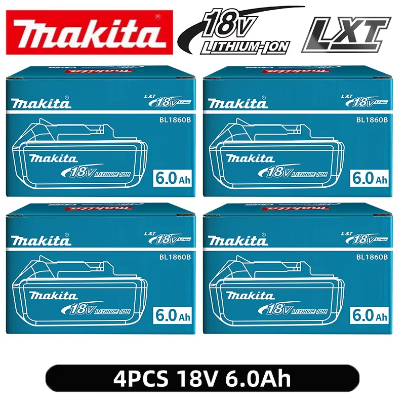 Batterie Makita 100% originale, batterie rechargeable 18V 6,0Ah, remplacement de Makita BL1830B L1840B L1850B L1860B, batterie pour outils électriques