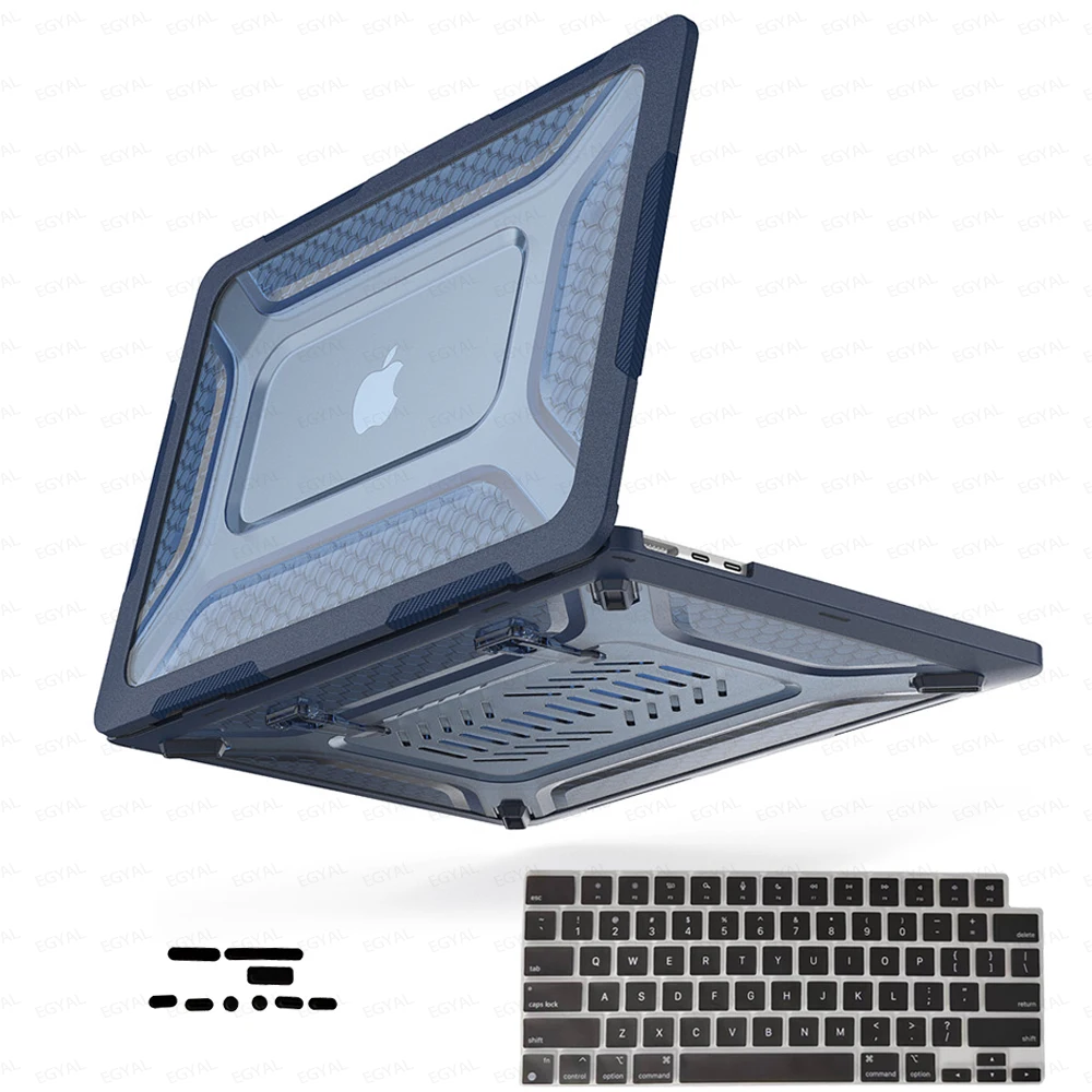 

For MacBook Pro 16 M3 2023 Case with dustproof Plug & Keyboard Cover M2 Air 15 A2941 Plastic Case for MacBook Pro 14 M3 A2918