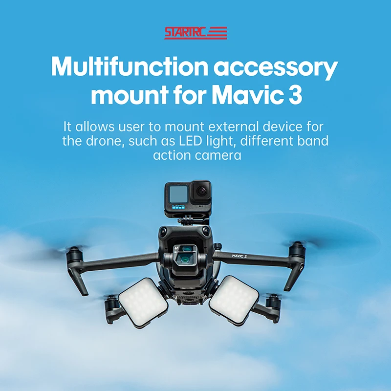 Multifunction Accessory Mount For DJI Mavic 3 Drone Top Extended Bracket LED Light Gopro 10 Action Camera Fix Megaphone Devices