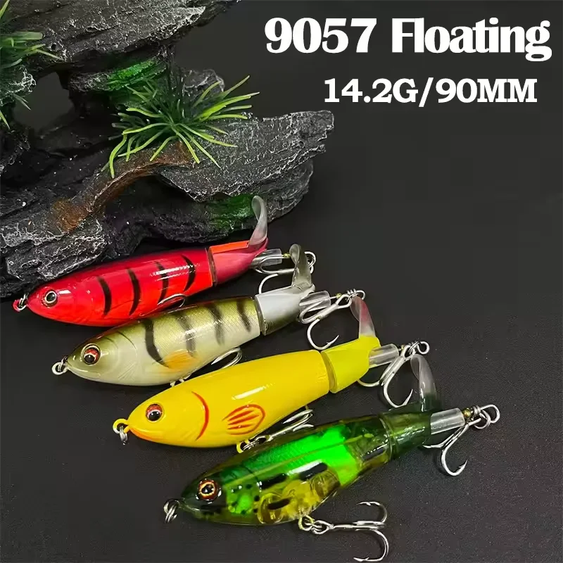 

90mm 14g Topwater Whopper Plopper Fishing Lures Artificial Hard Baits Soft Rotating Tail Wobblers Prop Fishing Equipment Pesca