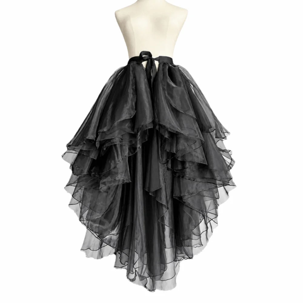 Irregular Hem Dance Execution Petticoat Front Short Back Long Lightweight Three-tiered Crinoline Ruffled Lace Lace Ruffles Skirt