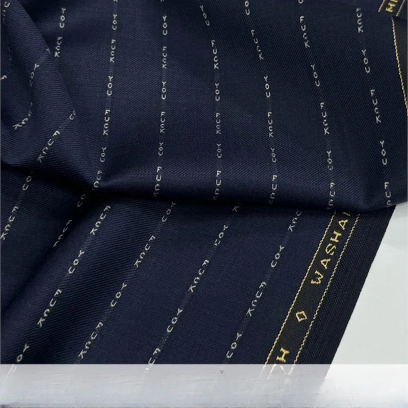 Letter stripe suit fabric 100%% pure wool wrinkle resistant machine washable natural elastic