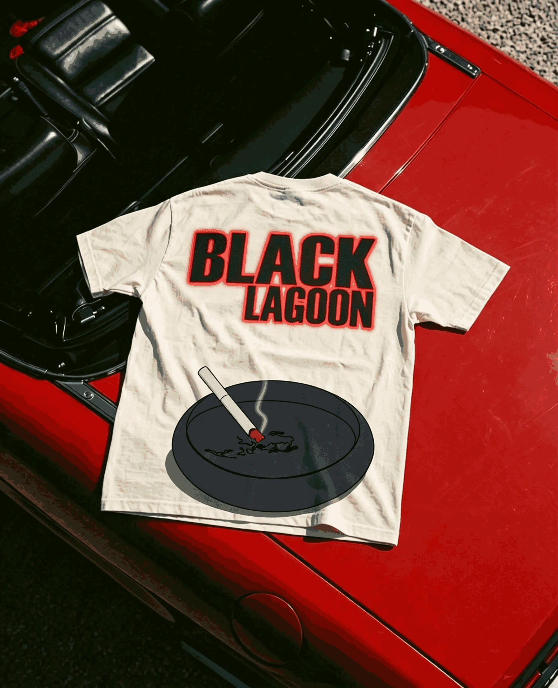 Black Lagoon Oversized Unisex T-shirt Printed Cotton Neutral O-Neck Short Sleeve Vintage Loose high quality Streetwear Couples